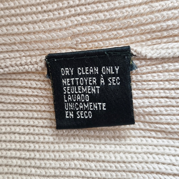 Lauren Ralph Lauren: Silk Blend Knit Zip Up Hoodie Sweater Beige: Size L - Picture 5 of 5